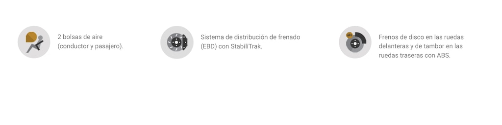 Sistema de distribución de frenado, 2 bolsas de aire y sistema antibloqueo de frenos ABS de tu Furgoneta Chevrolet Tornado Van 2024